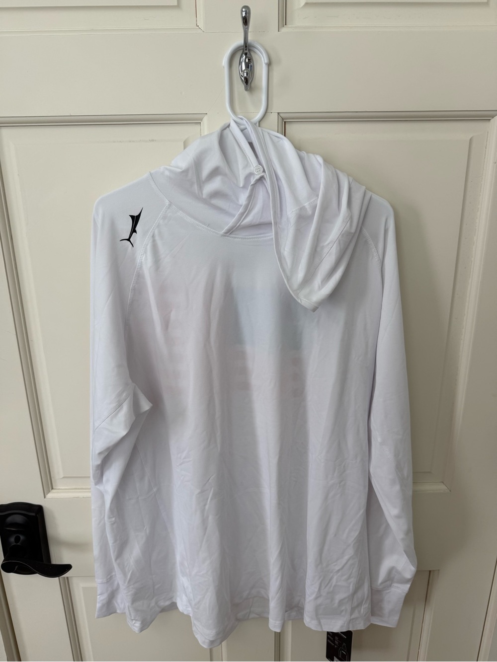 Performance White Hooded Long-Sleeve Shirt
